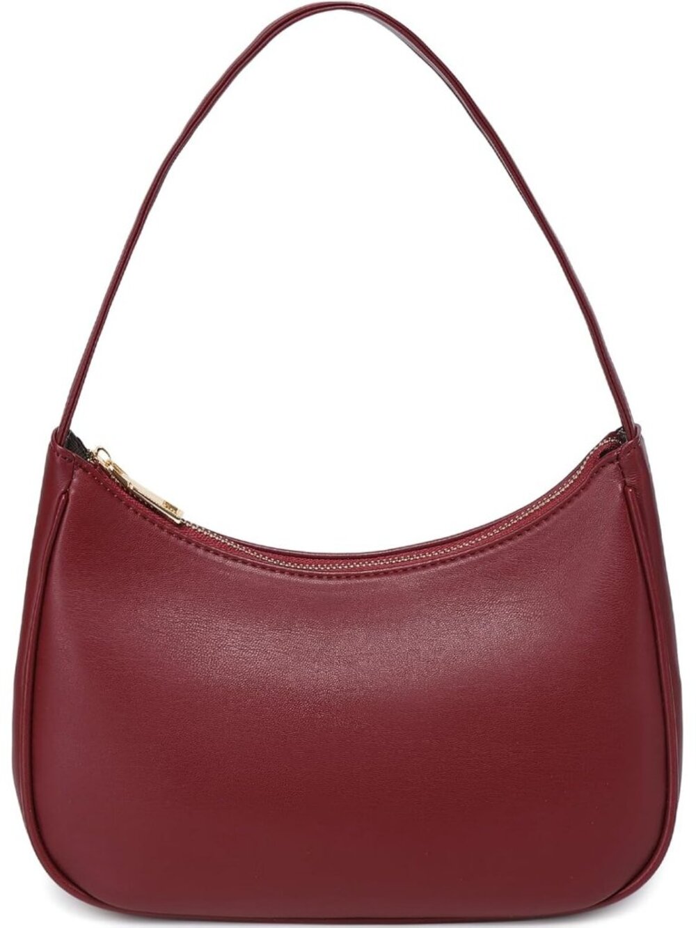 Women's Cherry Red Cute Hobo Shoulder Bag Mini Tote Handbag Zipper Clutch Purse